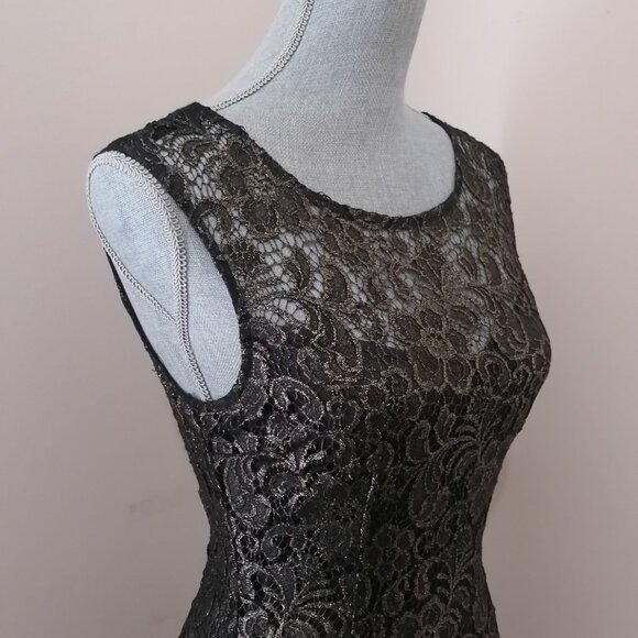 🇨🇦 Black & Gold LeChateau Sheath Dress-- NWT and Made in Canada! - Picture 5 of 11